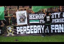 Bonek Green Nord 27 Beraksi di Tribun Utara Stadion Tambaksari