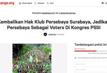Ayo Tandatangani Petisi Agar Persebaya Jadi Voter di Kongres PSSI