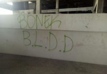 Sedih, Ada Vandalisme dan Corat-Coret di Tembok Stadion GBT