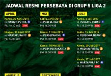 Jadwal Resmi Persebaya di Grup 5 Liga 2