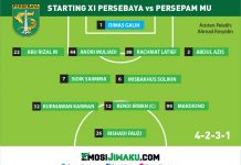 Inilah Starting Line Up Persebaya vs Persepam MU