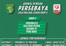 Jadwal 16 Besar Persebaya Jika Juara Grup 5
