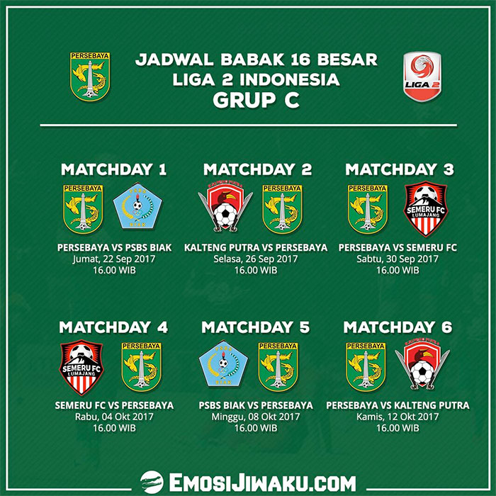 Jadwal Persebaya Di Babak 16 Besar Grup C Liga 2 Emosi Jiwaku