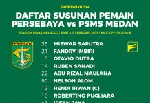 Daftar Susunan Pemain Persebaya vs PSMS Medan