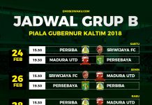 Jadwal Grup B Piala Gubernur Kaltim 2018