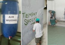 Arek Bonek Maiyah Pasang Tempat Wudhu dan Sholat di GBT