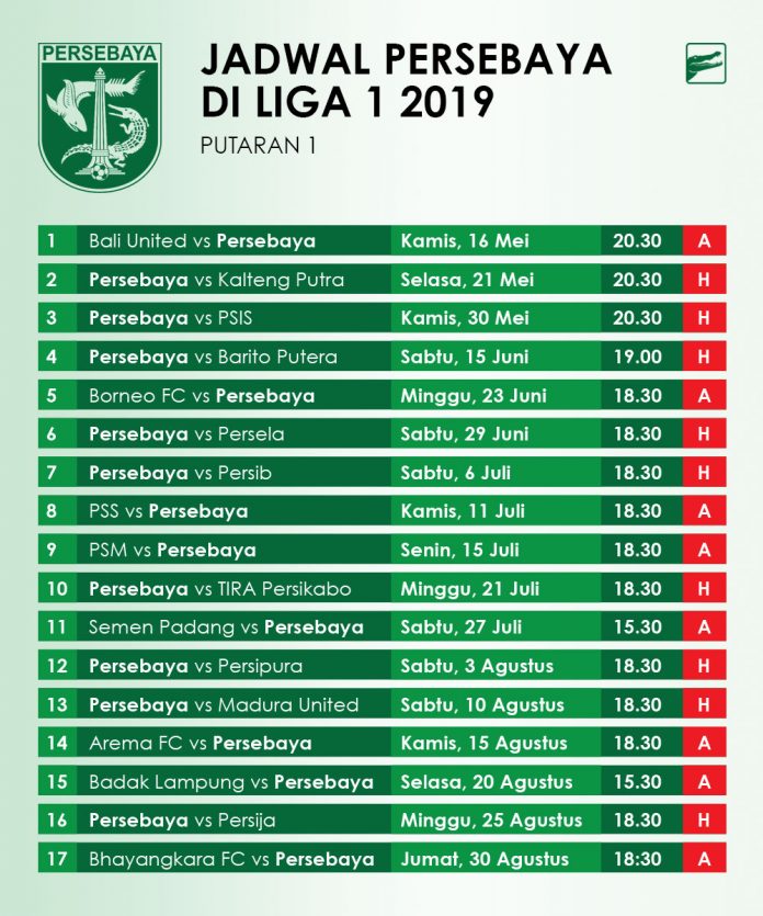 Inilah Jadwal Persebaya di Liga 1 2019 | Emosi Jiwaku